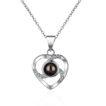 Projection Necklace I Love You in 100 Languages silvery-16 by HitMyNeed