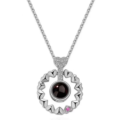 Projection Necklace I Love You in 100 Languages silvery-20 by HitMyNeed