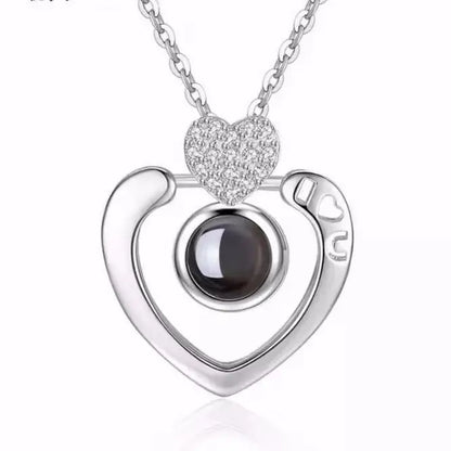 Projection Necklace I Love You in 100 Languages silvery-32 by HitMyNeed