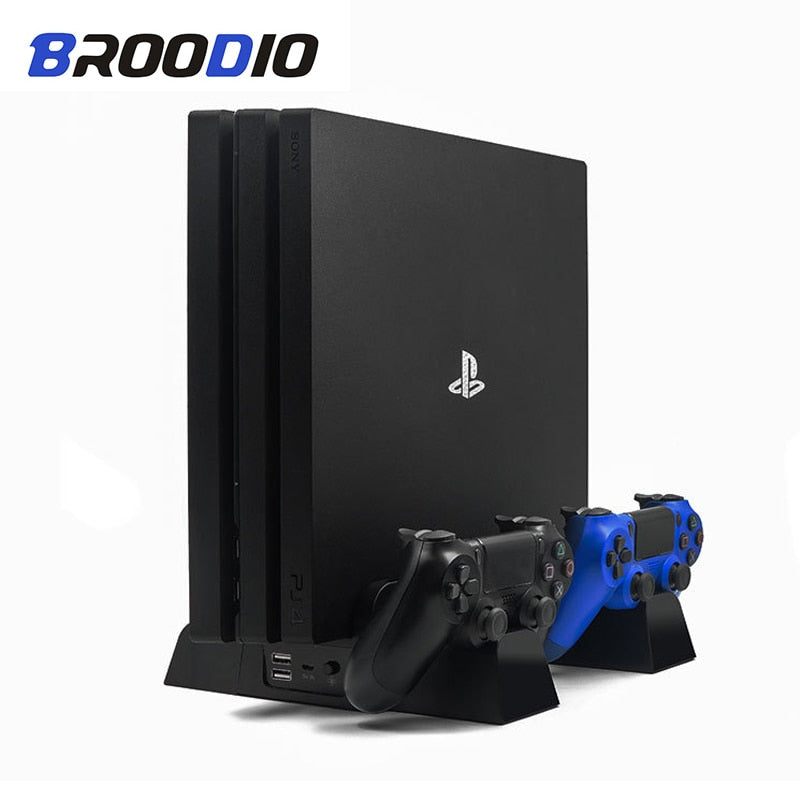 PS4 Vertical Cooling Stand with Dual Controller Charger by HitMyNeed