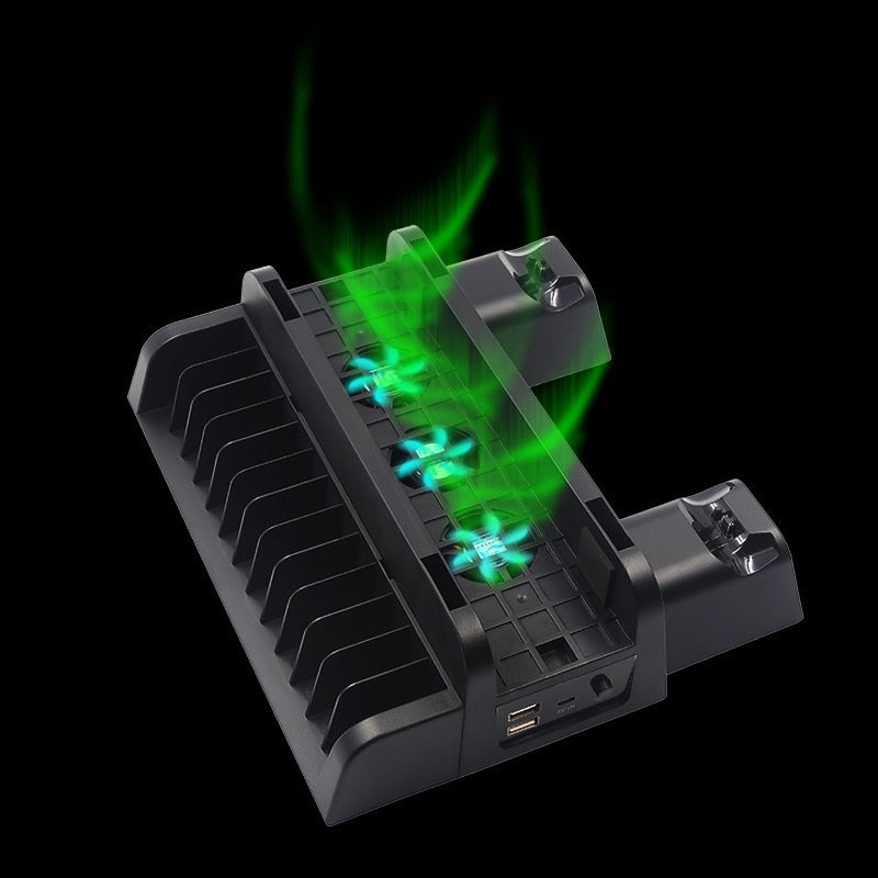 PS4 Vertical Cooling Stand with Dual Controller Charger by HitMyNeed
