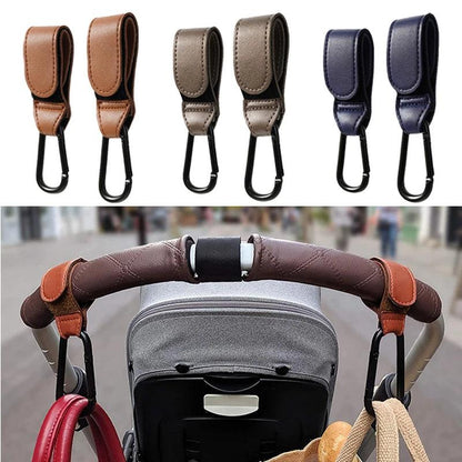 PU Leather Adjustable Stroller Hook Bag Hanger by HitMyNeed