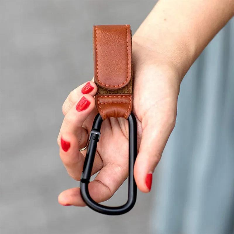 PU Leather Adjustable Stroller Hook Bag Hanger by HitMyNeed