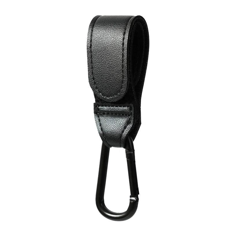 PU Leather Adjustable Stroller Hook Bag Hanger a-1pcs-black by HitMyNeed