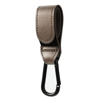PU Leather Adjustable Stroller Hook Bag Hanger a-1pcs-coffee by HitMyNeed