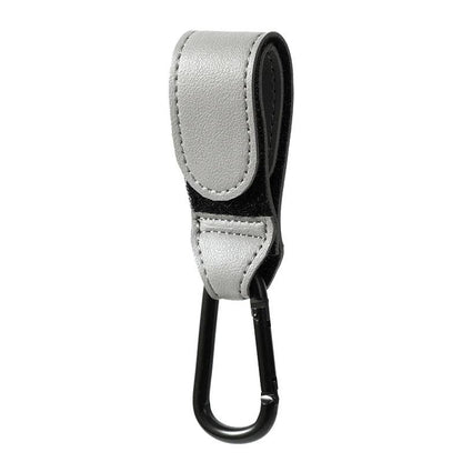 PU Leather Adjustable Stroller Hook Bag Hanger a-1pcs-gray by HitMyNeed