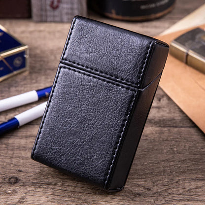 PU Leather Cigarette Case for 20 King Size Cigarettes black by HitMyNeed