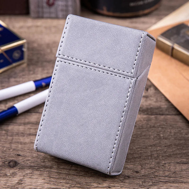 PU Leather Cigarette Case for 20 King Size Cigarettes grey by HitMyNeed