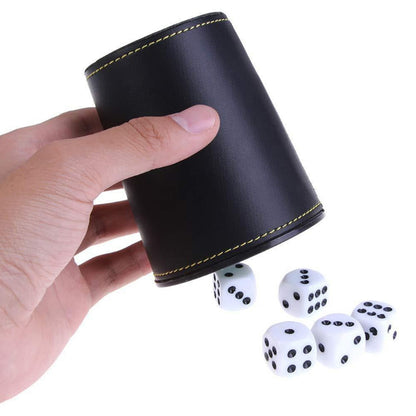 PU Leather Dice Shaker Cup with Flannel Lining by HitMyNeed