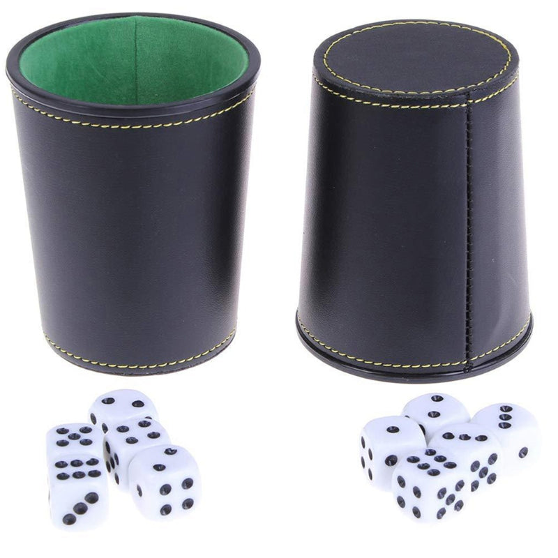 PU Leather Dice Shaker Cup with Flannel Lining by HitMyNeed