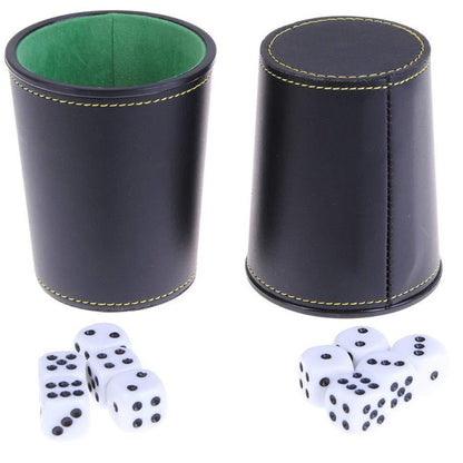 PU Leather Dice Shaker Cup with Flannel Lining by HitMyNeed