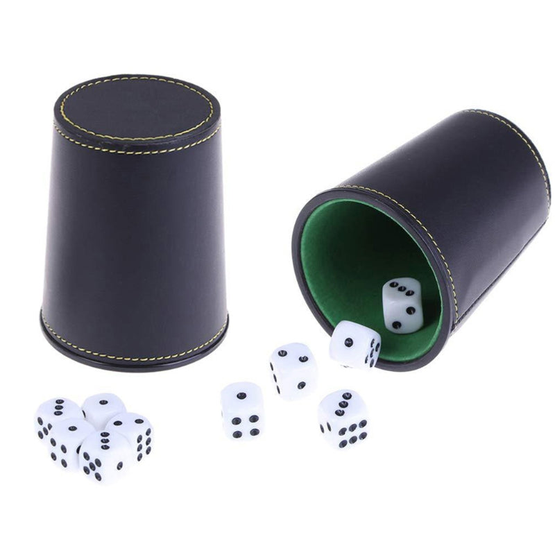 PU Leather Dice Shaker Cup with Flannel Lining by HitMyNeed