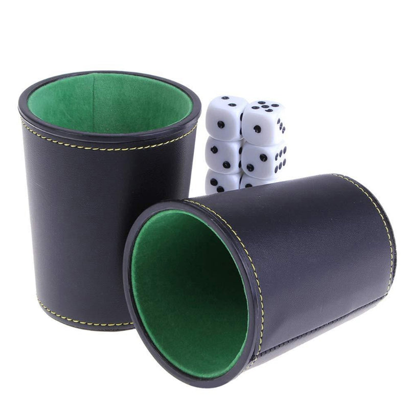 PU Leather Dice Shaker Cup with Flannel Lining by HitMyNeed