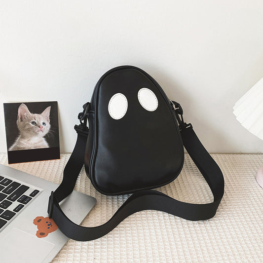 PU Leather Ghost Crossbody Bag black by HitMyNeed