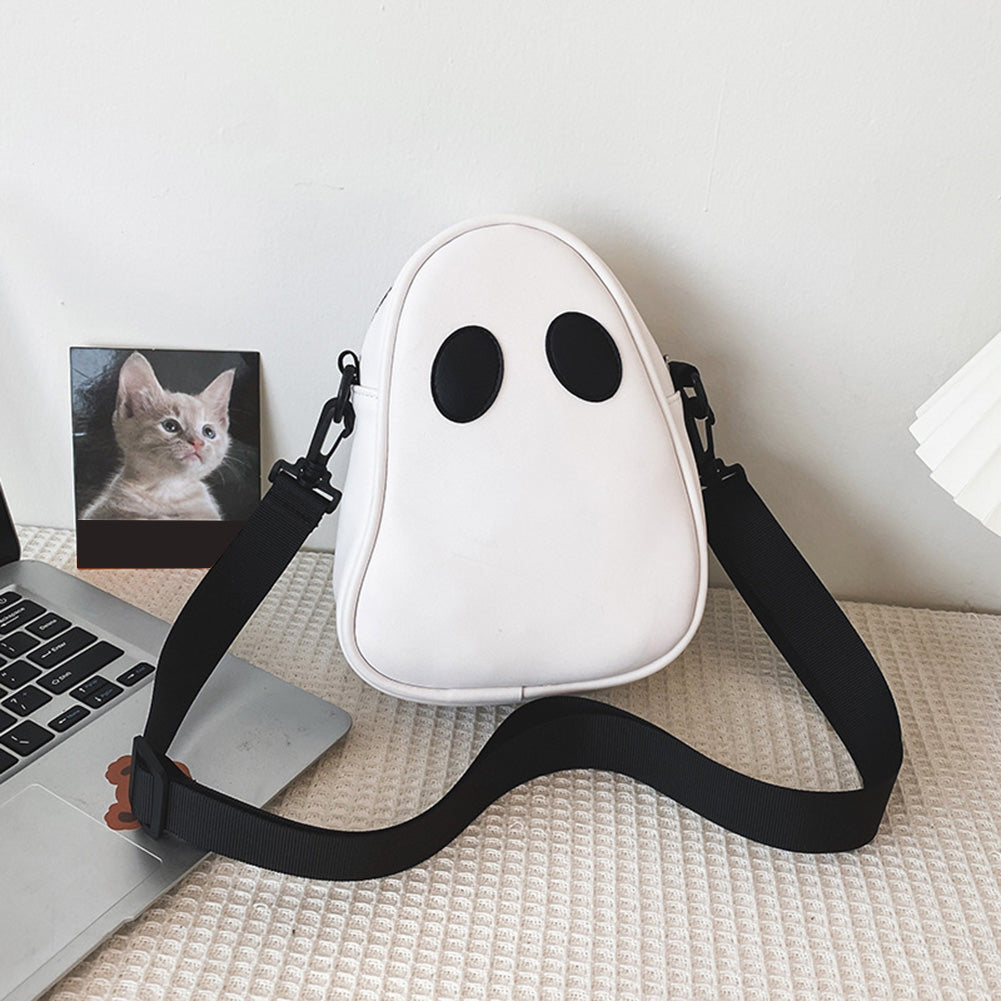 PU Leather Ghost Crossbody Bag white by HitMyNeed