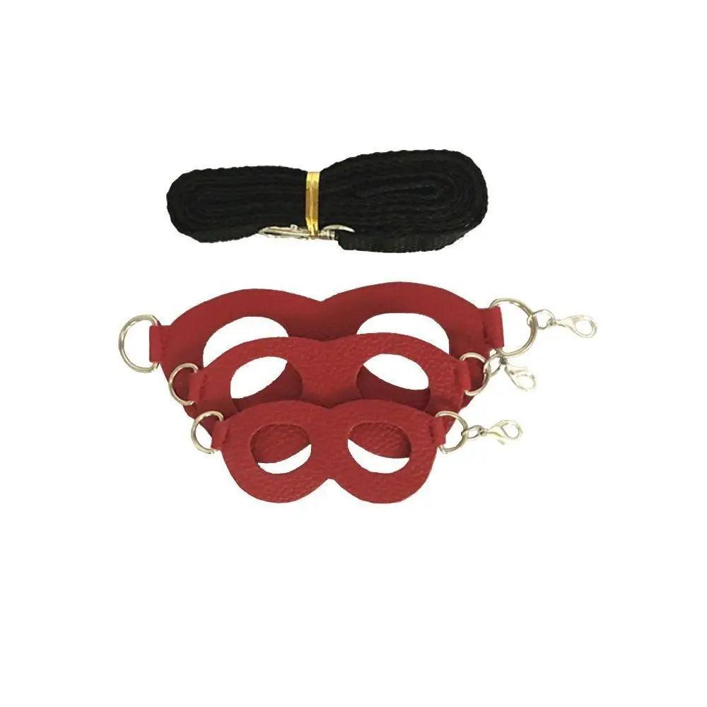 PU Leather Small Pet Harness with Leash red by HitMyNeed