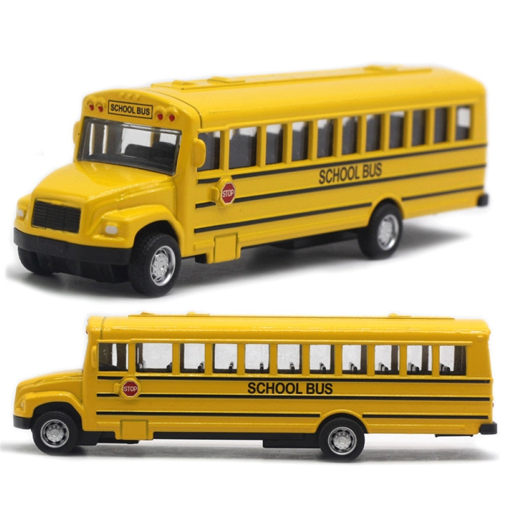 Pull Back Kids School Bus Toy Die-Cast 1:64 by HitMyNeed
