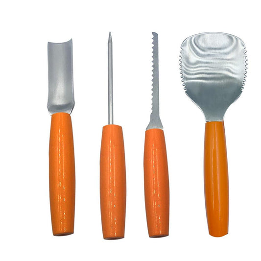 Pumpkin Carving Tool Set, 4 Piece Stainless Steel by HitMyNeed