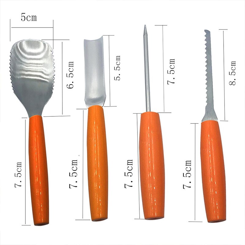 Pumpkin Carving Tool Set, 4 Piece Stainless Steel by HitMyNeed