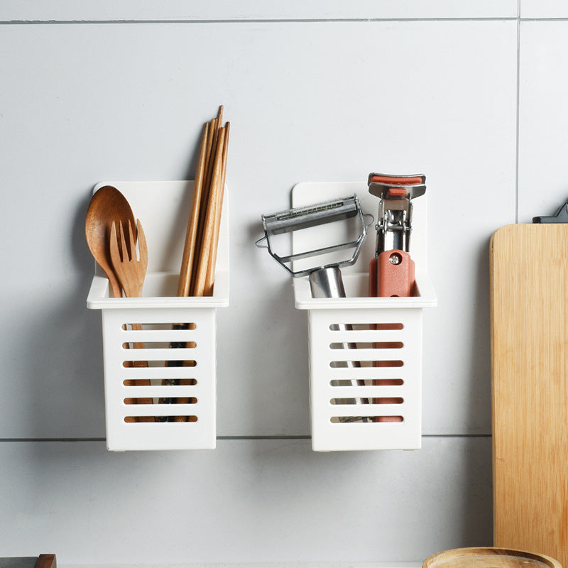 Punch Free Wall-Mounted Plastic Utensil Holder by HitMyNeed