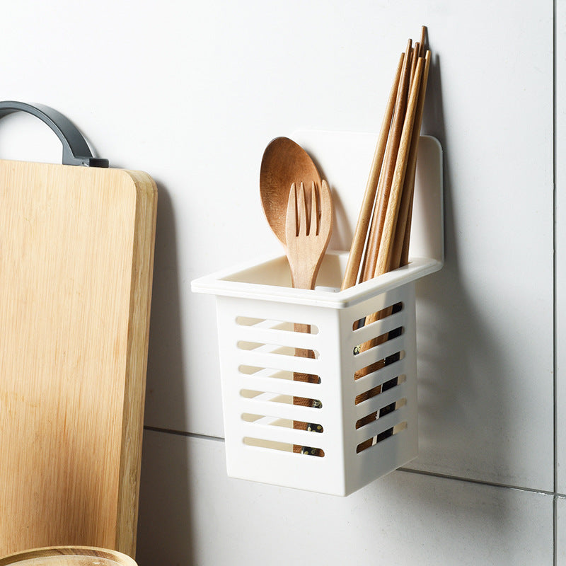 Punch Free Wall-Mounted Plastic Utensil Holder by HitMyNeed