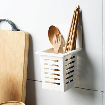 Punch Free Wall-Mounted Plastic Utensil Holder by HitMyNeed