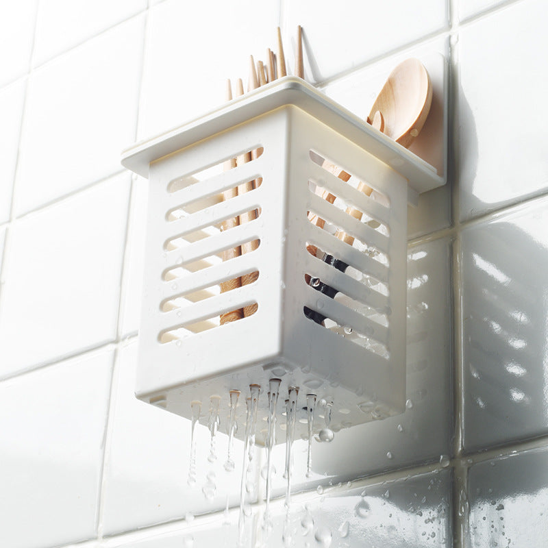 Punch Free Wall-Mounted Plastic Utensil Holder by HitMyNeed