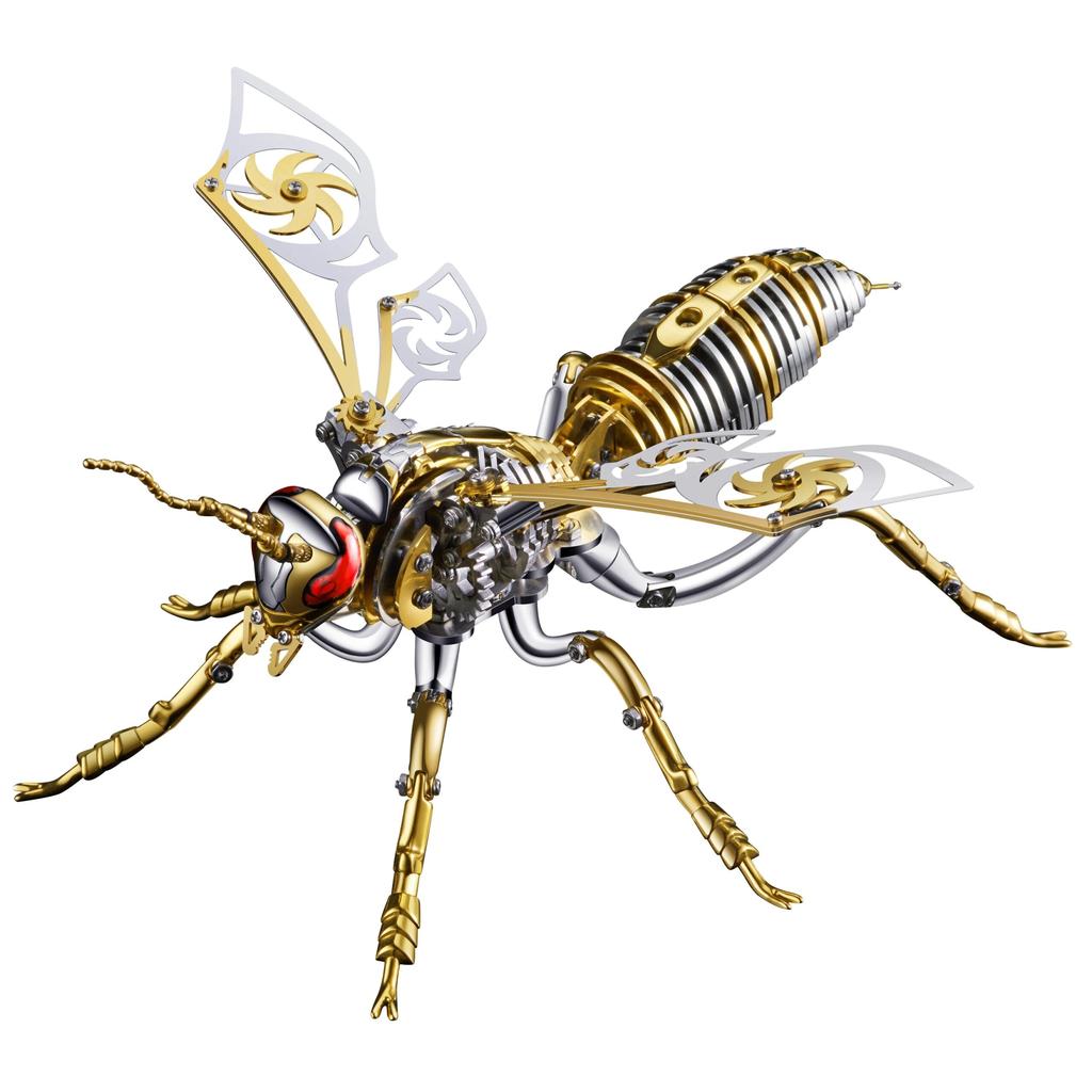 Punk 3D Wasp Stainless Steel Model Kit silvery-gold by HitMyNeed