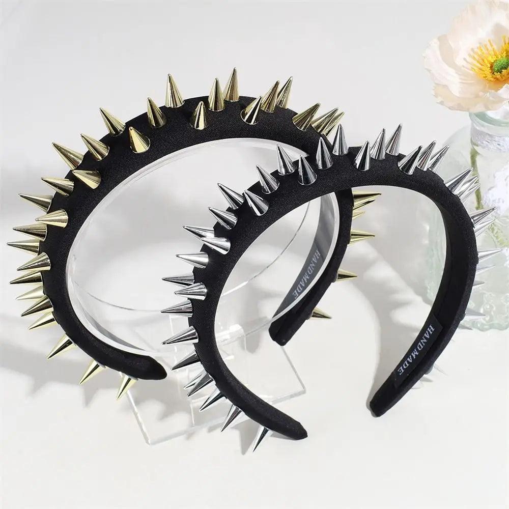 Punk Goth Spiked Headband with Rounded Metal Studs by HitMyNeed
