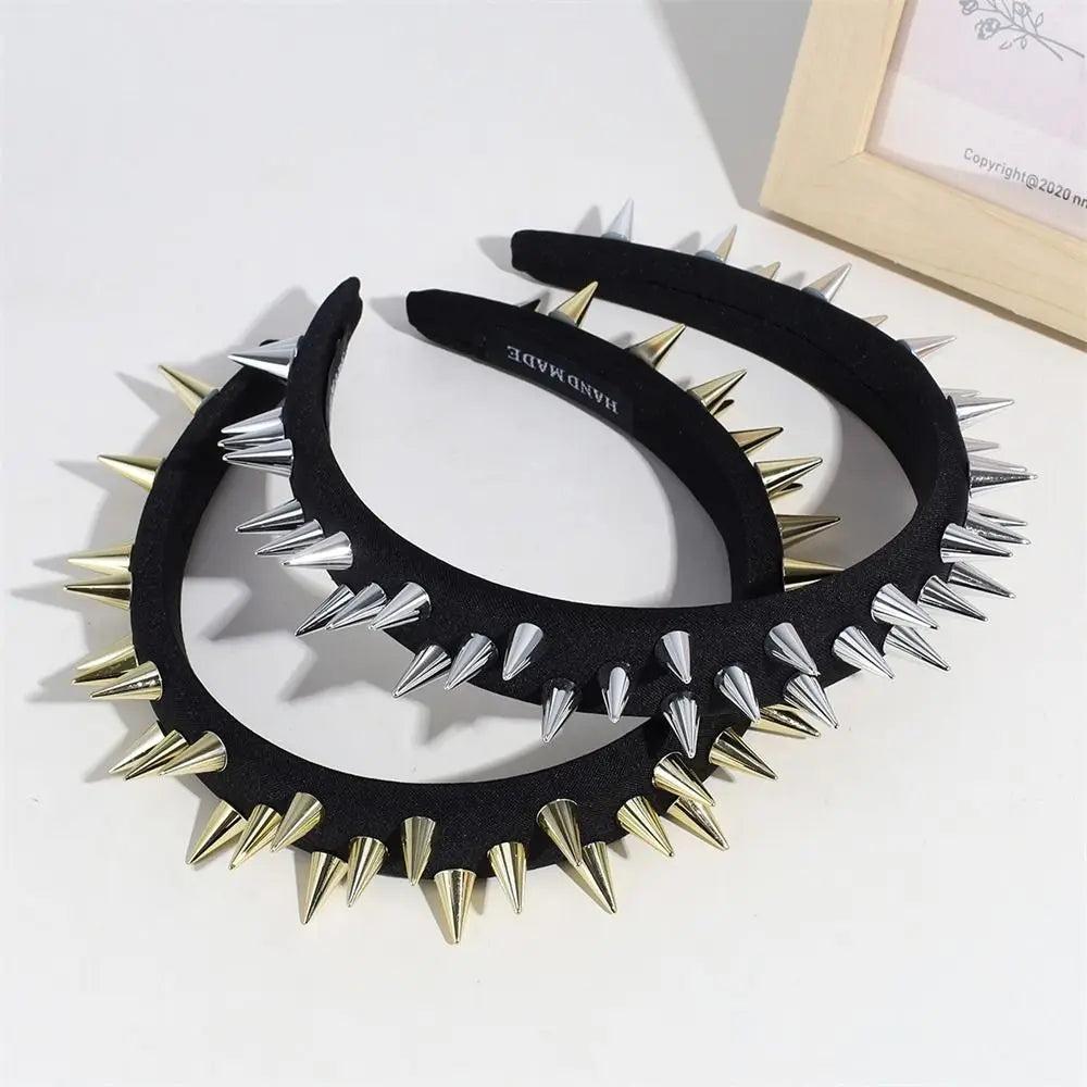 Punk Goth Spiked Headband with Rounded Metal Studs by HitMyNeed