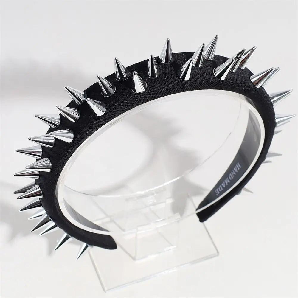 Punk Goth Spiked Headband with Rounded Metal Studs by HitMyNeed