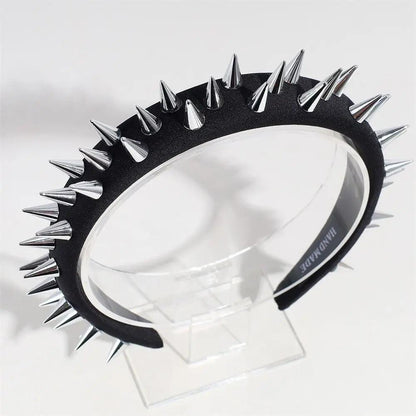 Punk Goth Spiked Headband with Rounded Metal Studs by HitMyNeed