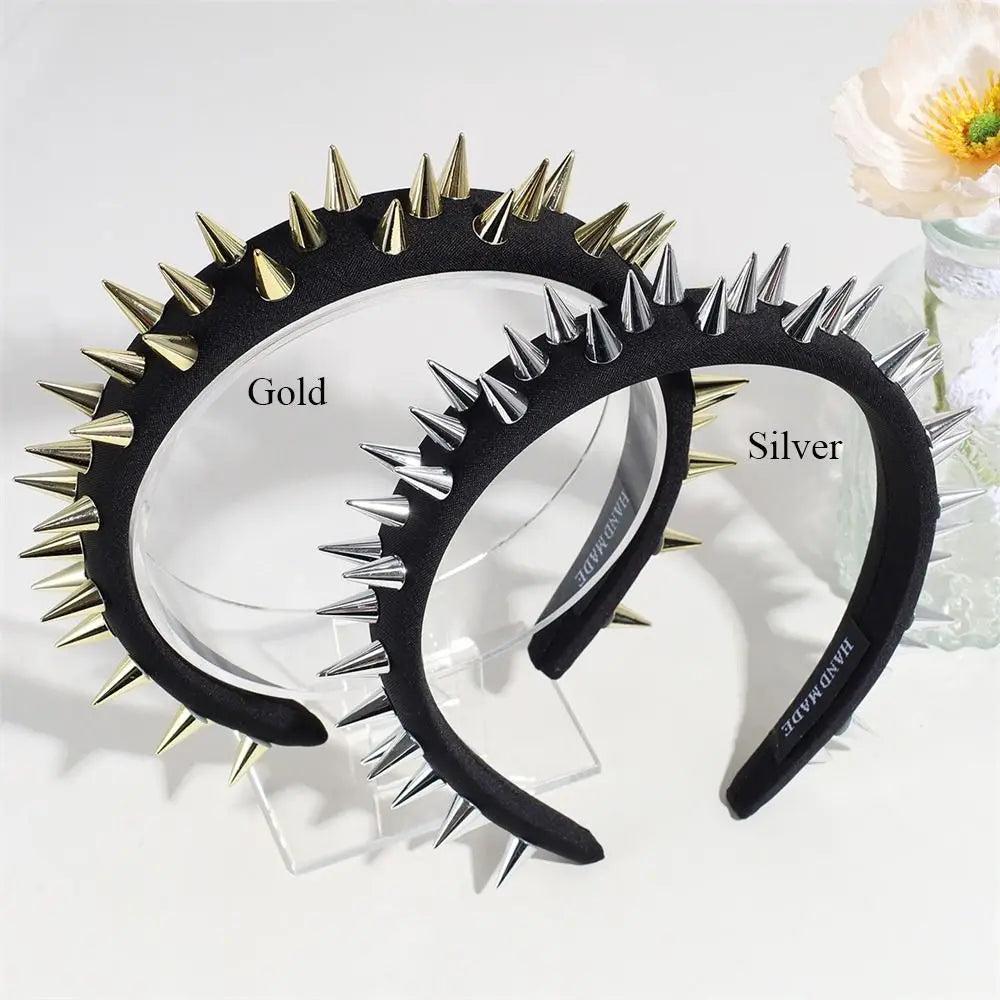 Punk Goth Spiked Headband with Rounded Metal Studs by HitMyNeed