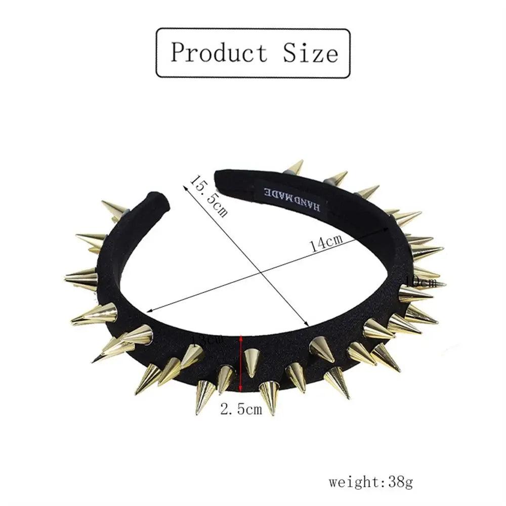 Punk Goth Spiked Headband with Rounded Metal Studs by HitMyNeed