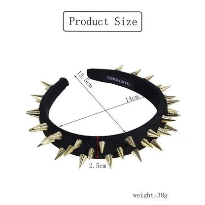 Punk Goth Spiked Headband with Rounded Metal Studs by HitMyNeed