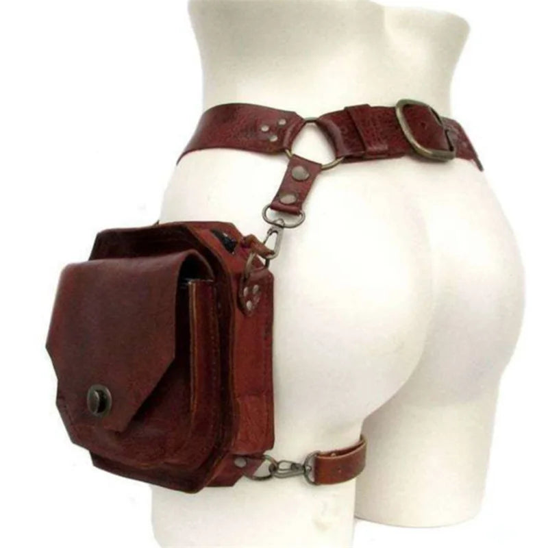 Punk Retro PU Waist & Crossbody Bag for Women by HitMyNeed
