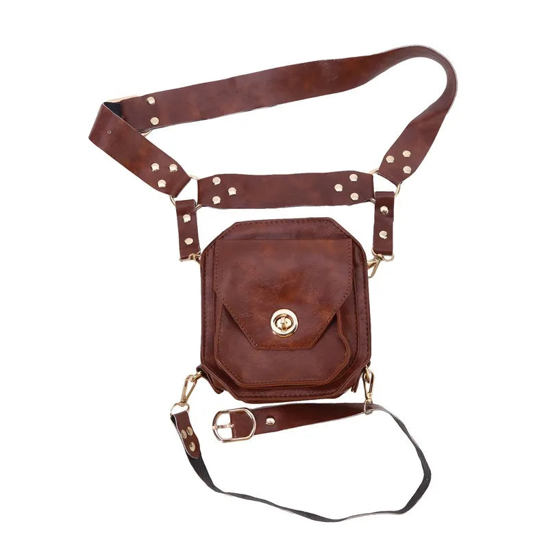 Punk Retro PU Waist & Crossbody Bag for Women by HitMyNeed