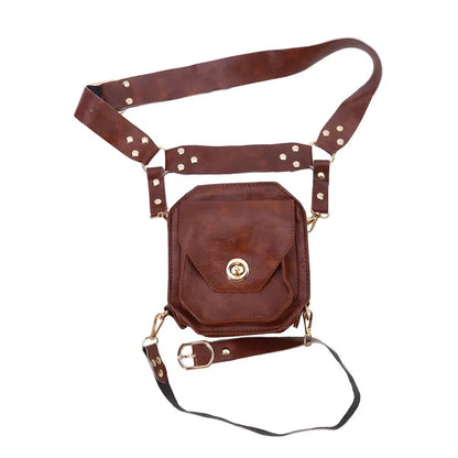 Punk Retro PU Waist & Crossbody Bag for Women by HitMyNeed