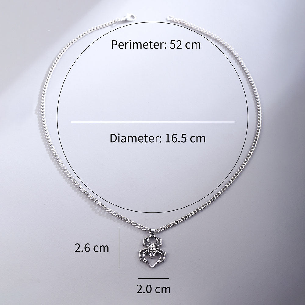 Punk Silver Spider Pendant Necklace by HitMyNeed