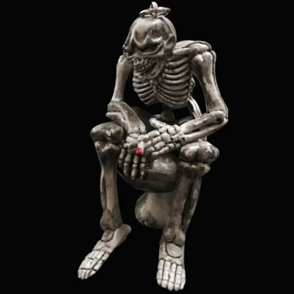 Punk Skeleton Toilet Ghost Retro Keychain Pendant by HitMyNeed