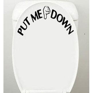 Put Me Down Toilet Seat Decal Funny Bathroom Sticker by HitMyNeed