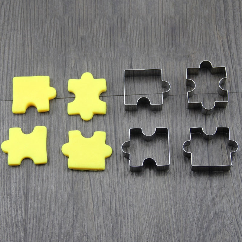 Puzzle Cookie Cutters Set of 4 Stainless Steel by HitMyNeed
