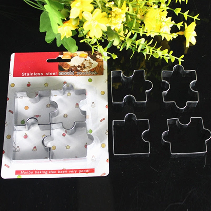 Puzzle Cookie Cutters Set of 4 Stainless Steel by HitMyNeed