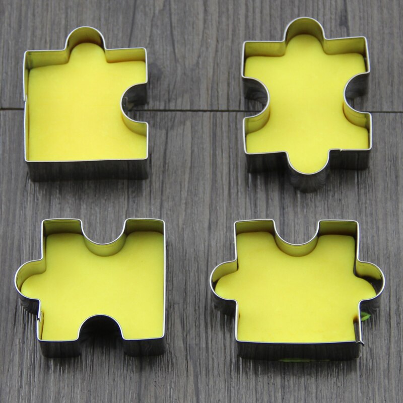Puzzle Cookie Cutters Set of 4 Stainless Steel by HitMyNeed