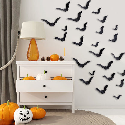 PVC 3D Bat Wall Stickers Set (16 Pieces) by HitMyNeed