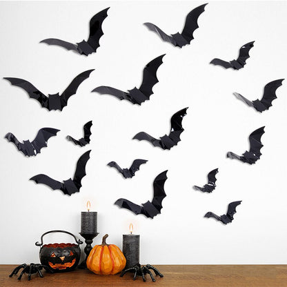 PVC 3D Bat Wall Stickers Set (16 Pieces) by HitMyNeed