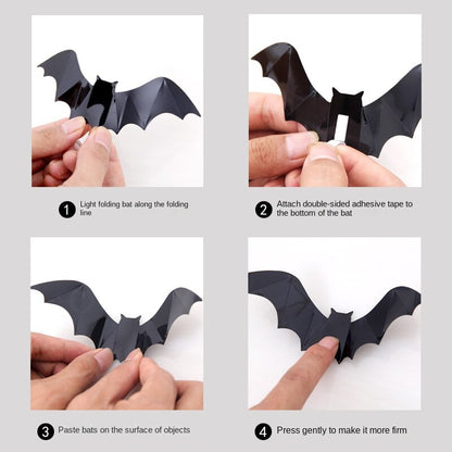 PVC 3D Bat Wall Stickers Set (16 Pieces) by HitMyNeed