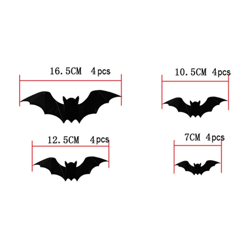 PVC 3D Bat Wall Stickers Set (16 Pieces) by HitMyNeed