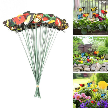 PVC Butterfly Garden Yard Stakes Set (50 Pack) by HitMyNeed