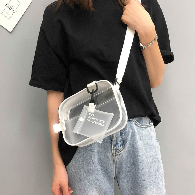 PVC Clear Jelly Crossbody Shoulder Bag by HitMyNeed